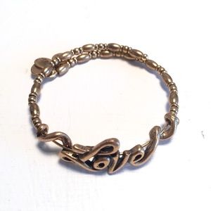 Alex and Ani LOVE gold tone bracelet wrap